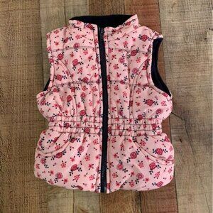 Penelope Mack girls size 2T pink floral puffer vest